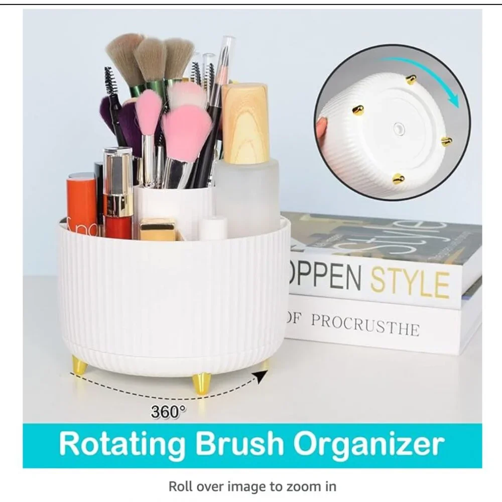 Rotating Makeup Brush Holder Organizer with 5 Slots NEW IN BOX